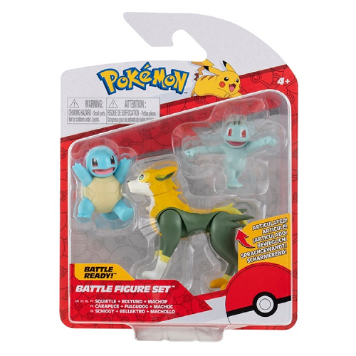 Pokémon Battle Figuren Pack Schiggy, Bellektro & Machollo